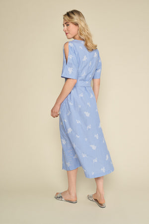 Jurken korte mouw blauw Marie Méro