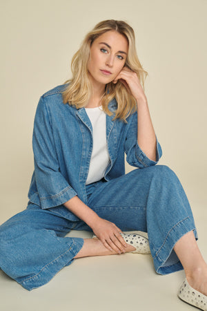 Blouses lange mouw blauw Marie Méro