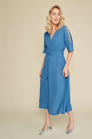 Jurken korte mouw blauw Marie Méro
