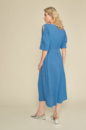 Jurken korte mouw blauw Marie Méro