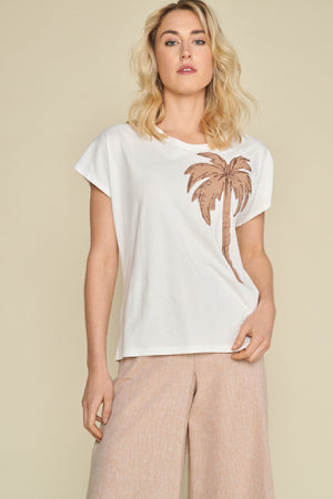 T-shirts lange mouw beige Marie Méro