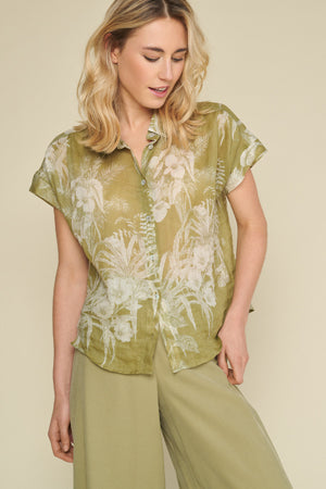 Blouses korte mouw groen Marie Méro