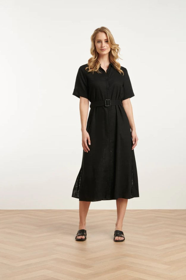 Jurken korte mouw zwart Smashed Lemon