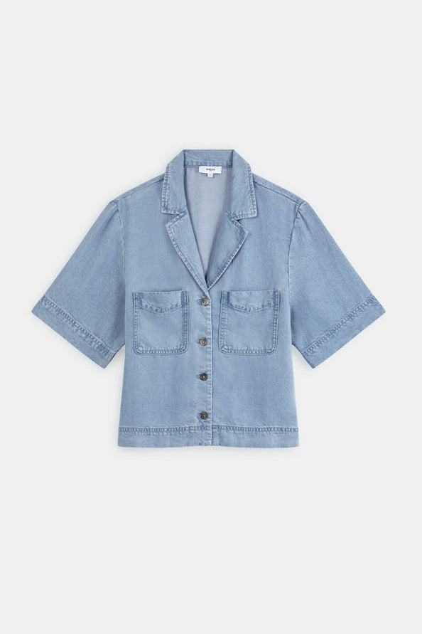 Blouses korte mouw blauw Suncoo Paris
