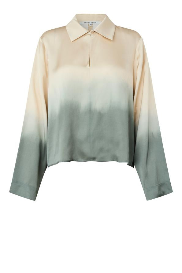Blouses lange mouw groen Second Female