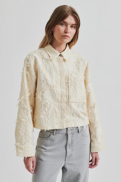 Blouses lange mouw beige Second Female