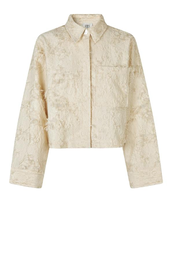 Blouses lange mouw beige Second Female