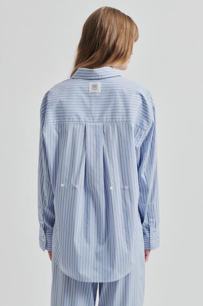 Blouses lange mouw blauw Second Female