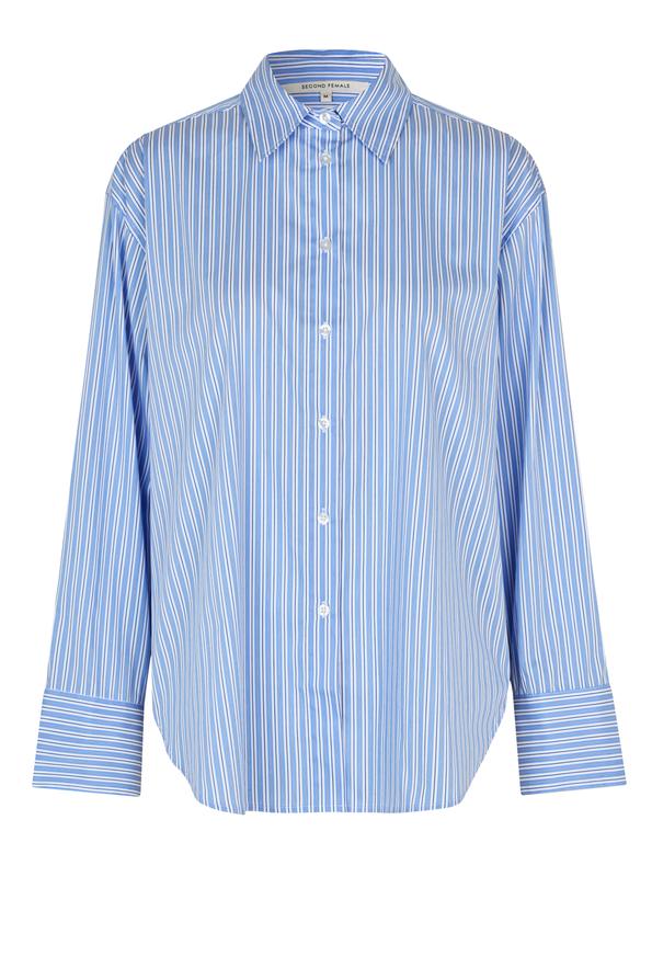 Blouses lange mouw blauw Second Female