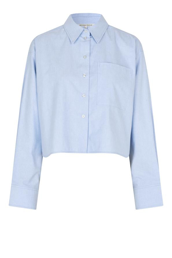 Blouses lange mouw blauw Second Female