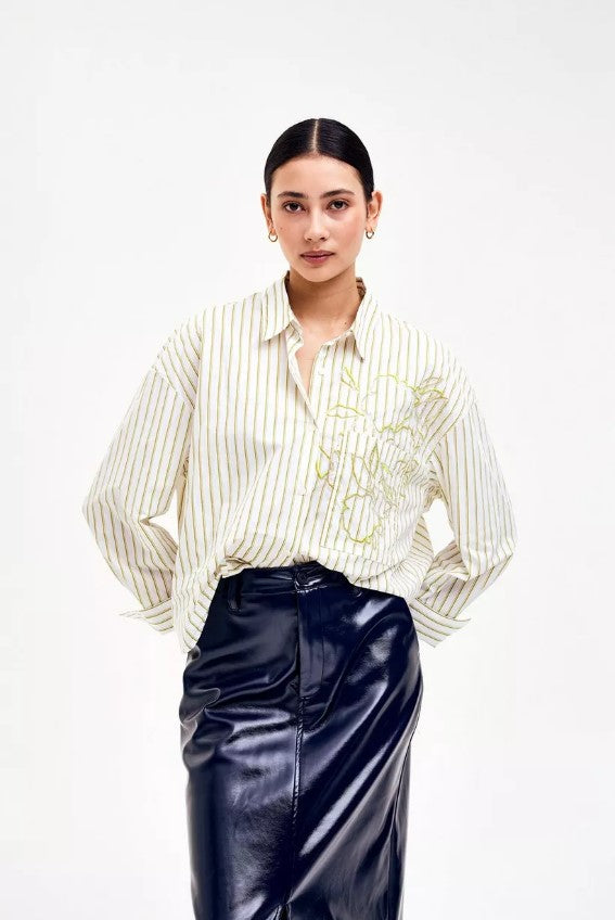 Blouses lange mouw groen CKS