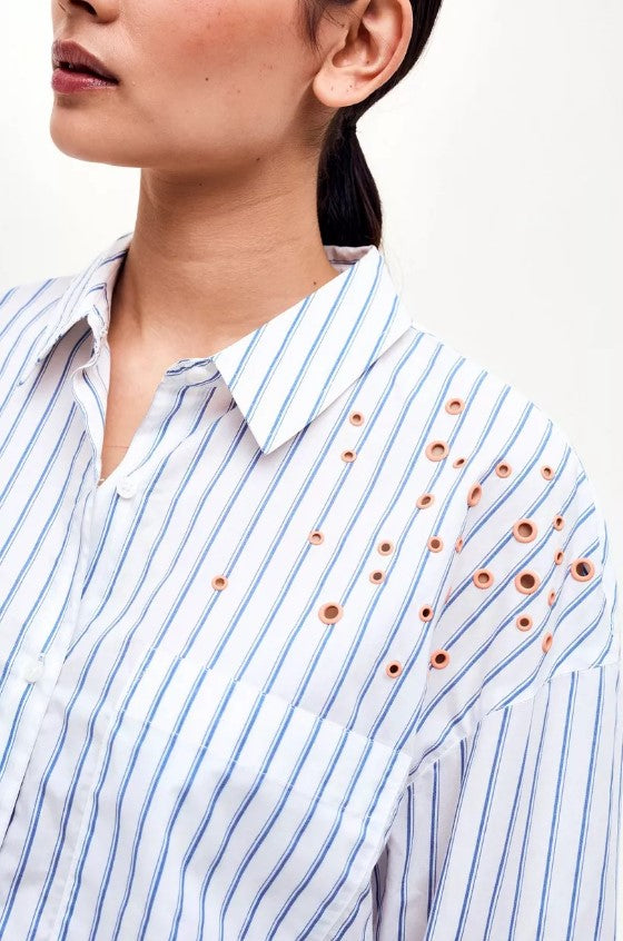 Blouses lange mouw blauw CKS