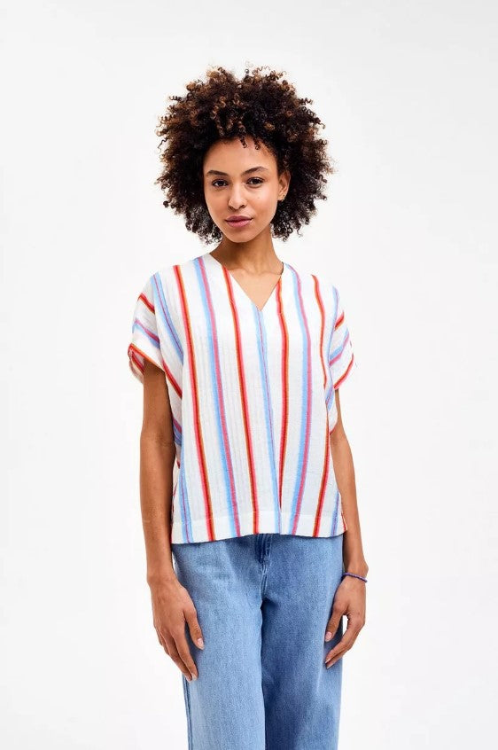 Blouses korte mouw blauw CKS