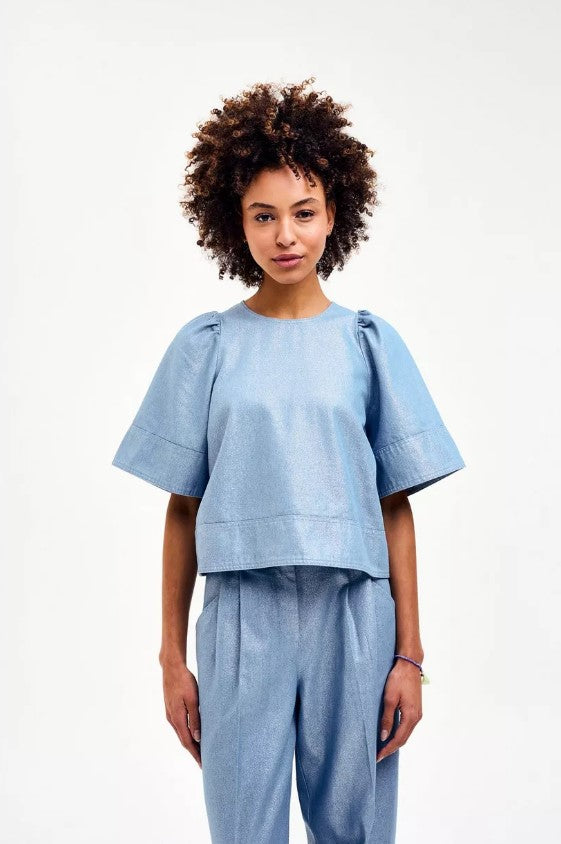 Blouses korte mouw blauw CKS