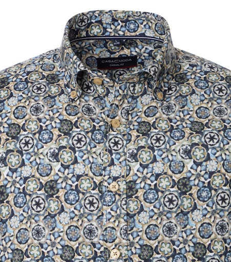 Hemden lange mouw blauw Casa Moda