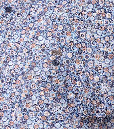 Hemden korte mouw blauw Casa Moda