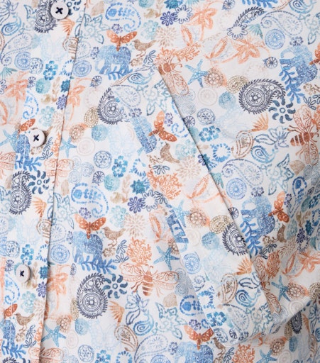 Hemden korte mouw blauw Casa Moda