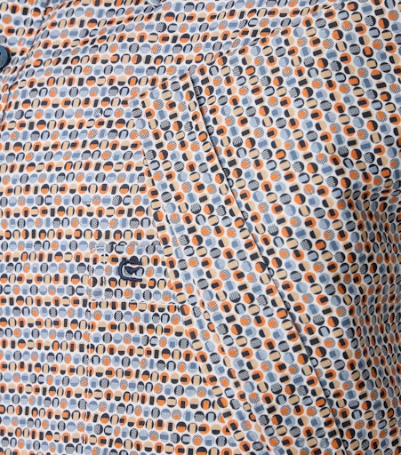 Hemden korte mouw blauw Casa Moda