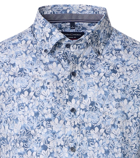 Hemden korte mouw blauw Casa Moda