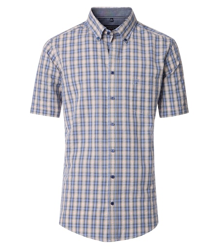Hemden korte mouw blauw Casa Moda