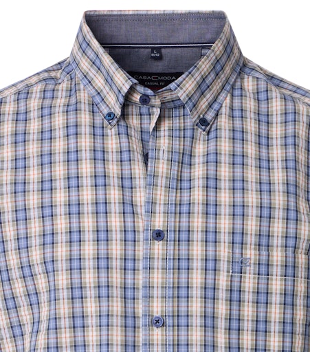 Hemden korte mouw blauw Casa Moda