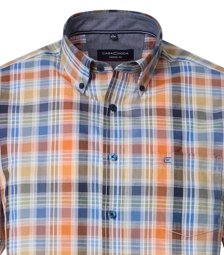 Hemden korte mouw blauw Casa Moda
