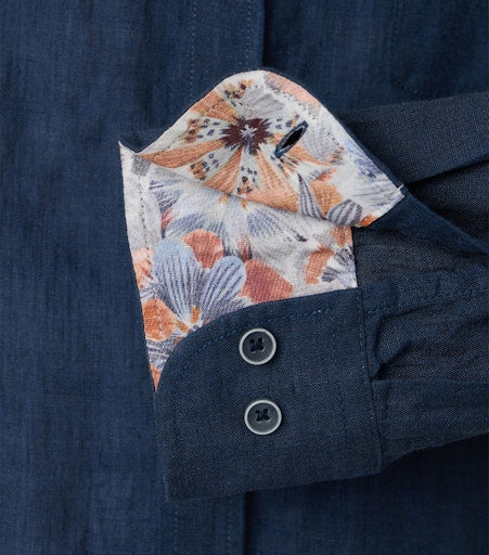 Hemden lange mouw blauw Casa Moda