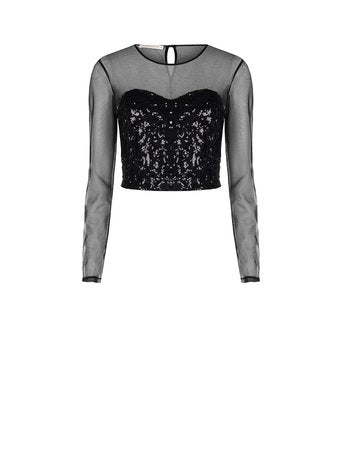 Blouses lange mouw zwart Rinascimento