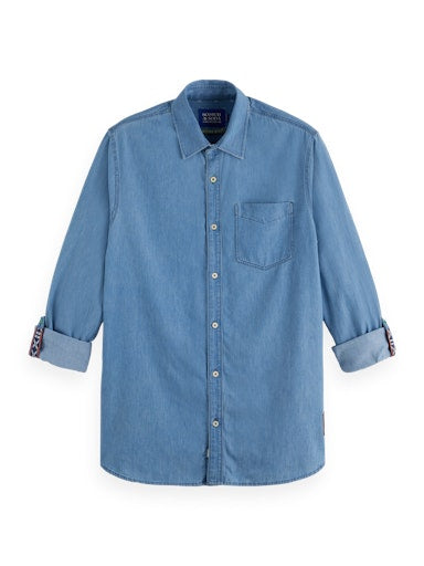 Hemden lange mouw blauw Scotch & Soda