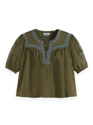 Blouses korte mouw groen Scotch & Soda