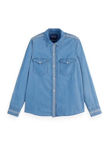 Blouses lange mouw blauw Scotch & Soda
