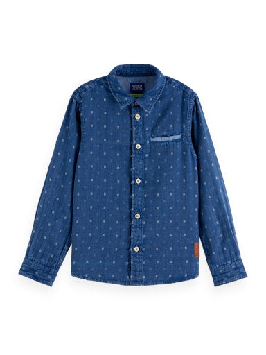Hemden lange mouw blauw Scotch & Soda