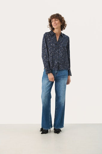 Blouses lange mouw navy Part Two