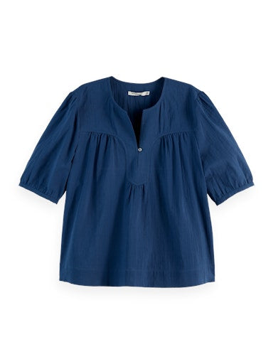 Blouses korte mouw blauw Scotch & Soda
