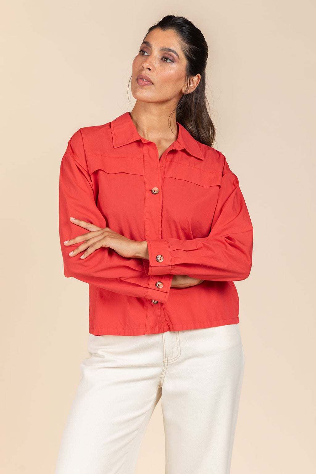 Blouses lange mouw roze Four Roses