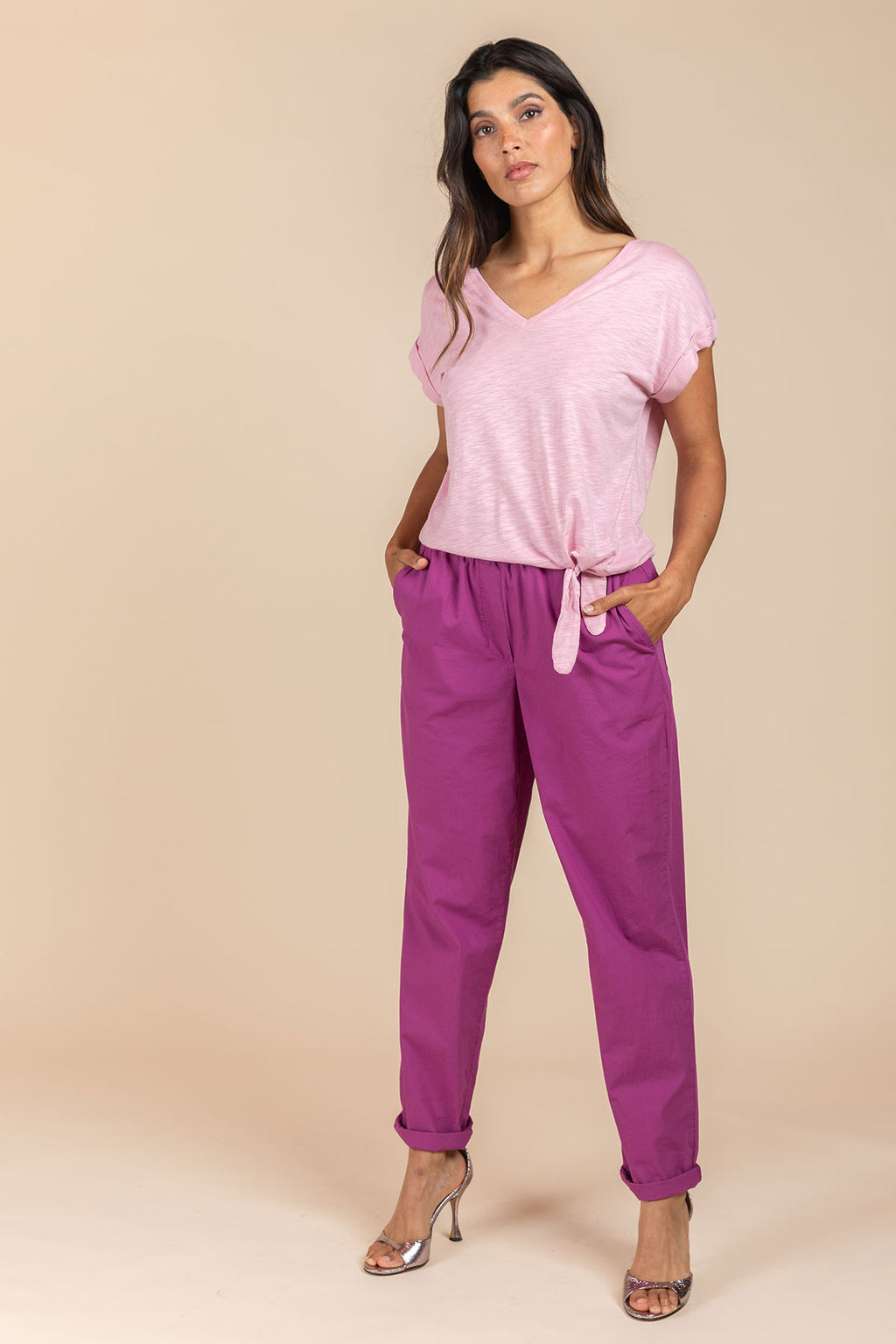 T-shirts korte mouw roze Four Roses