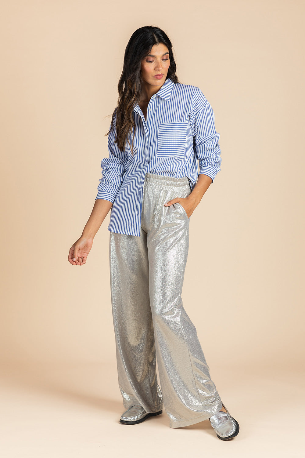 Blouses lange mouw navy Four Roses
