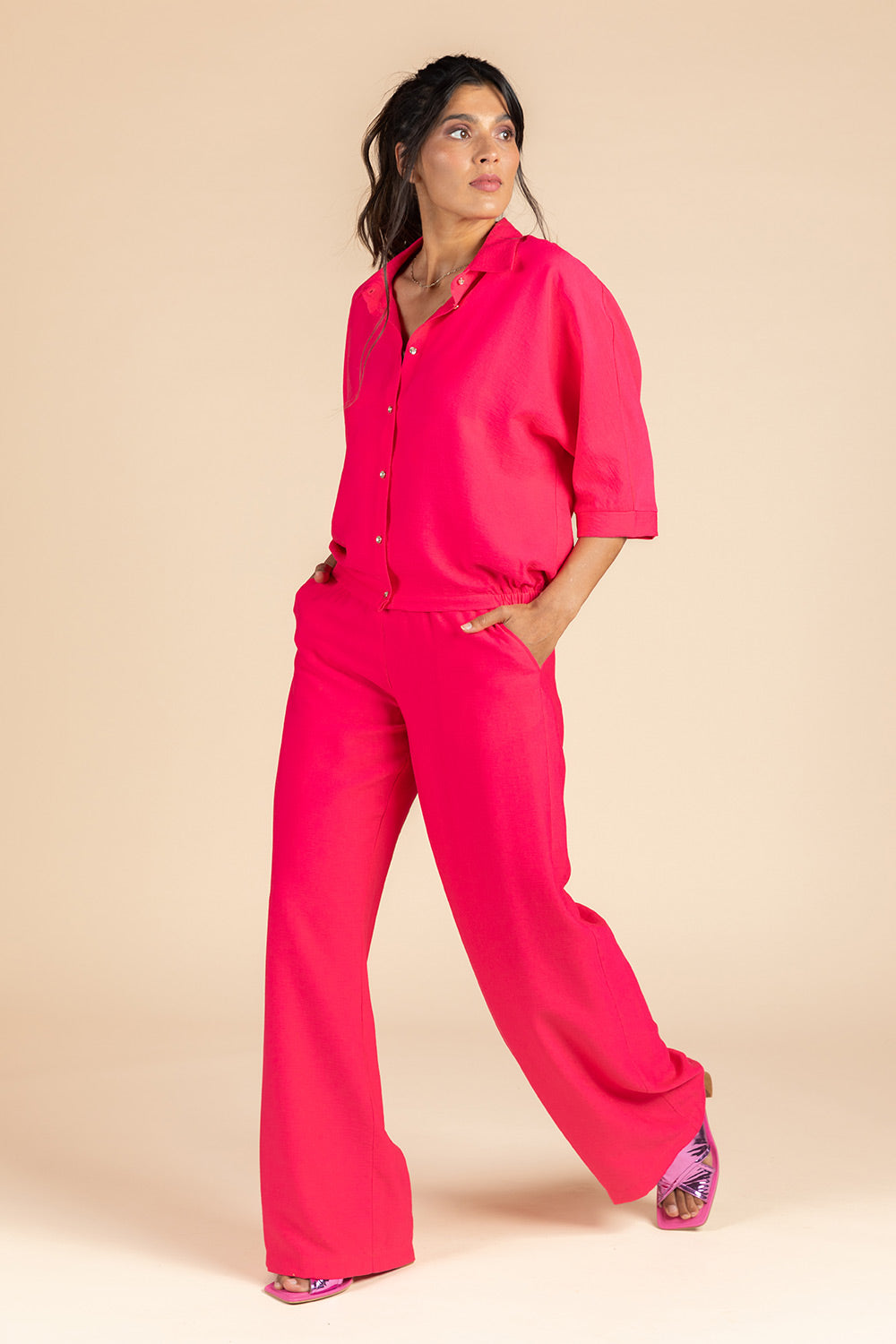 Blouses lange mouw roze Four Roses