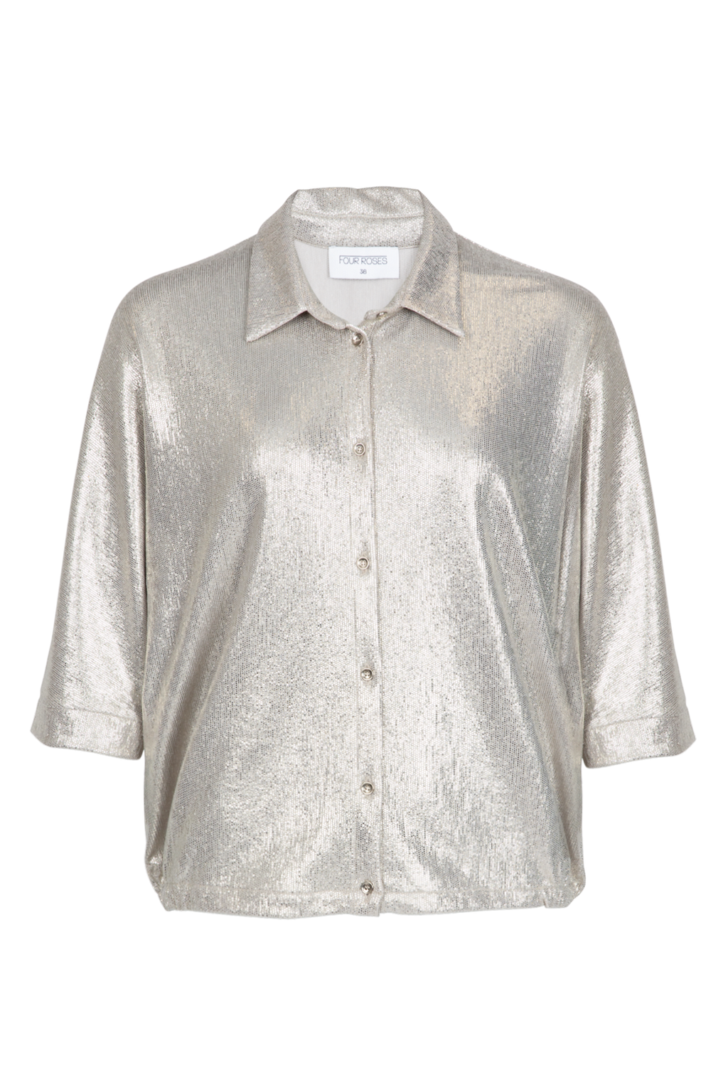 Blouses korte mouw zilver Four Roses