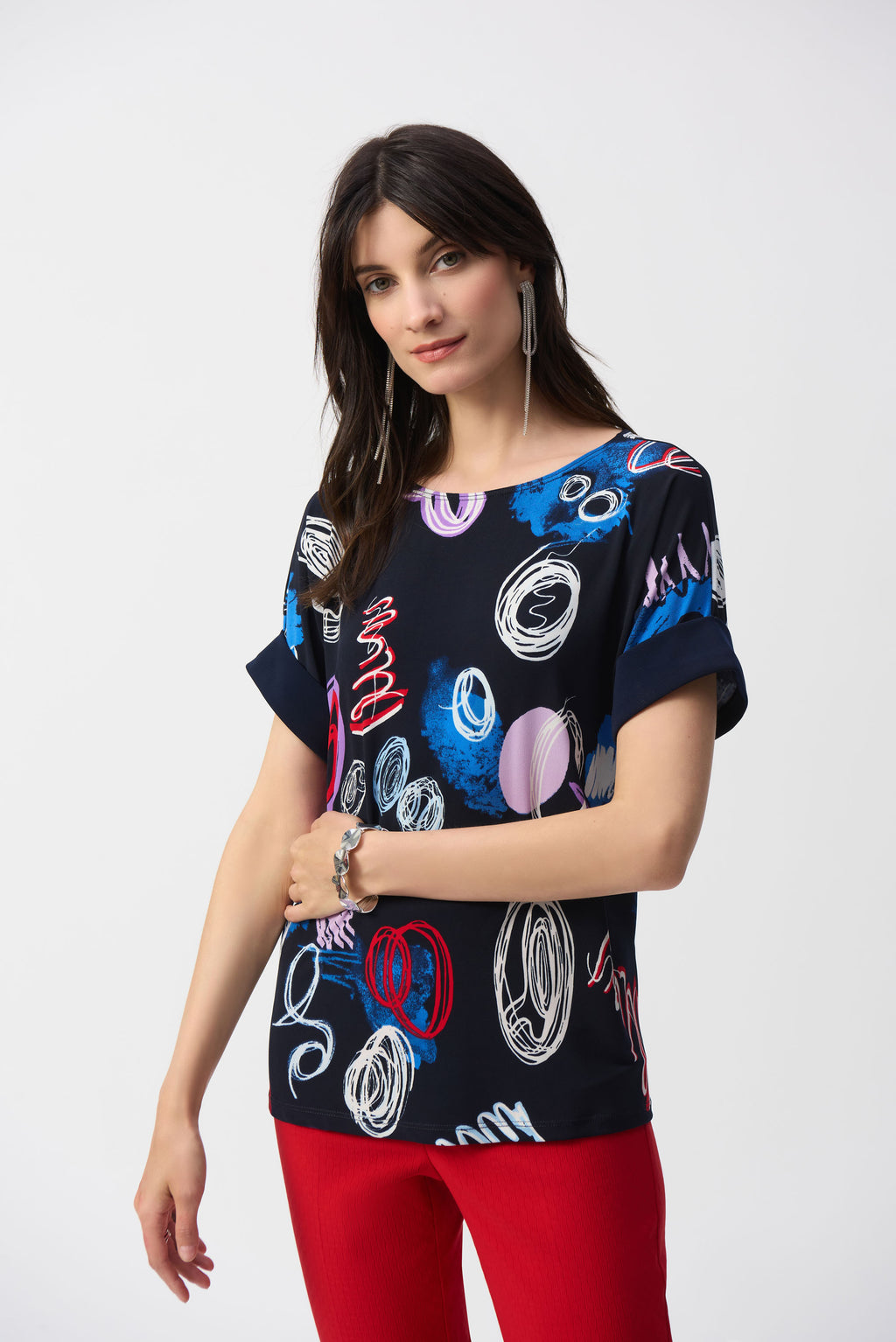 Blouses korte mouw navy Joseph Ribkoff
