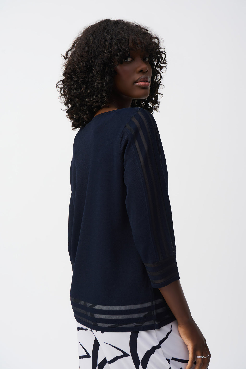 Blouses lange mouw navy Joseph Ribkoff
