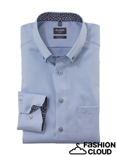 Hemden lange mouw blauw OLYMP