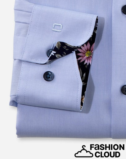 Hemden lange mouw blauw OLYMP