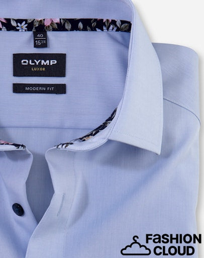 Hemden lange mouw blauw OLYMP