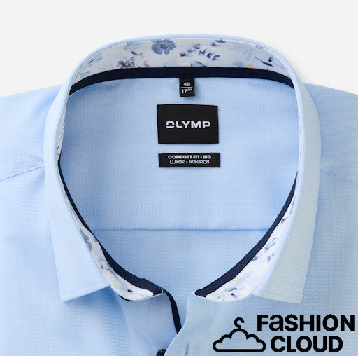 Hemden lange mouw blauw OLYMP