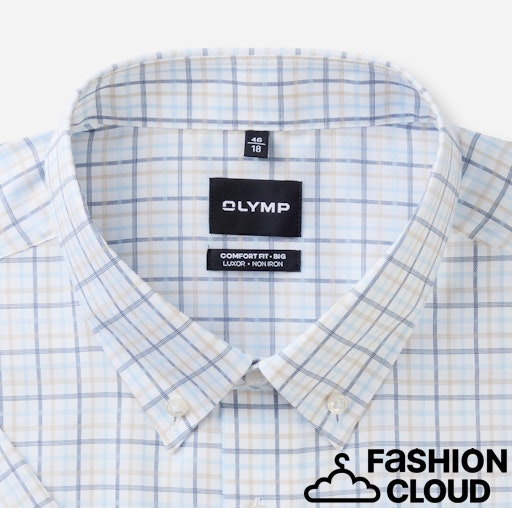 Hemden korte mouw blauw OLYMP