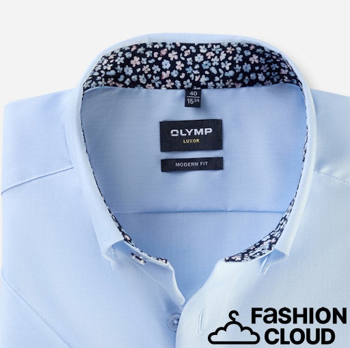 Hemden lange mouw blauw OLYMP