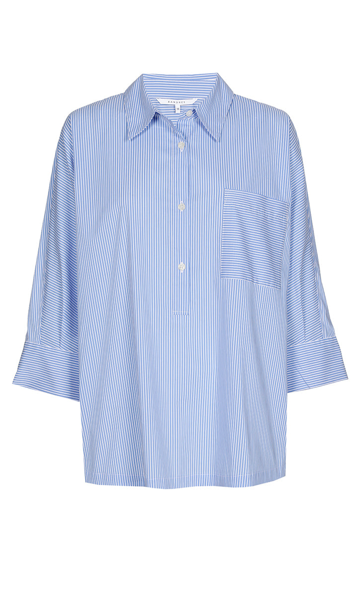 Blouses lange mouw blauw Xandres