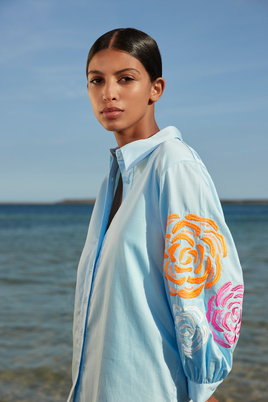 Blouses lange mouw blauw Atmos