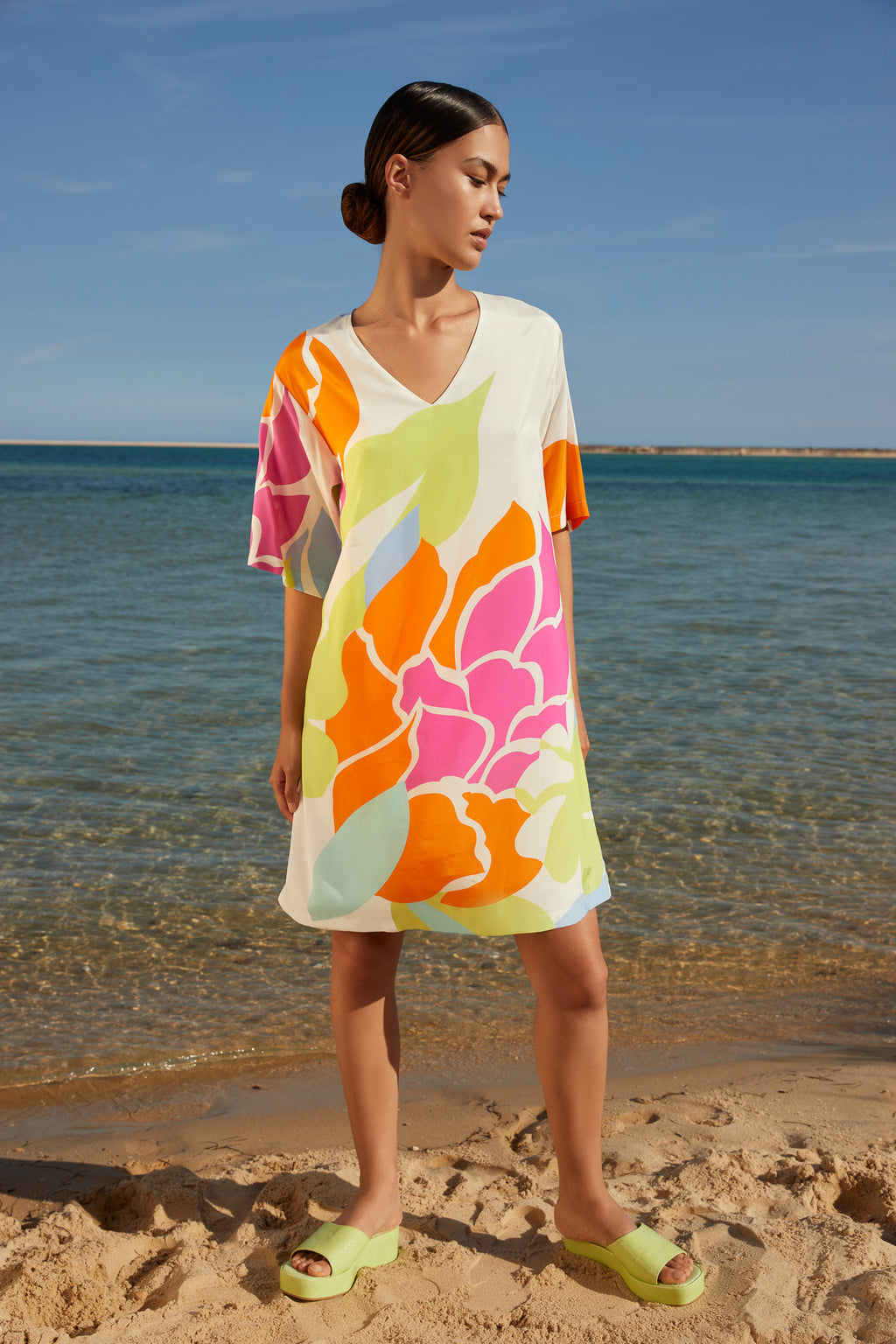 Jurken lange mouw multicolor Atmos